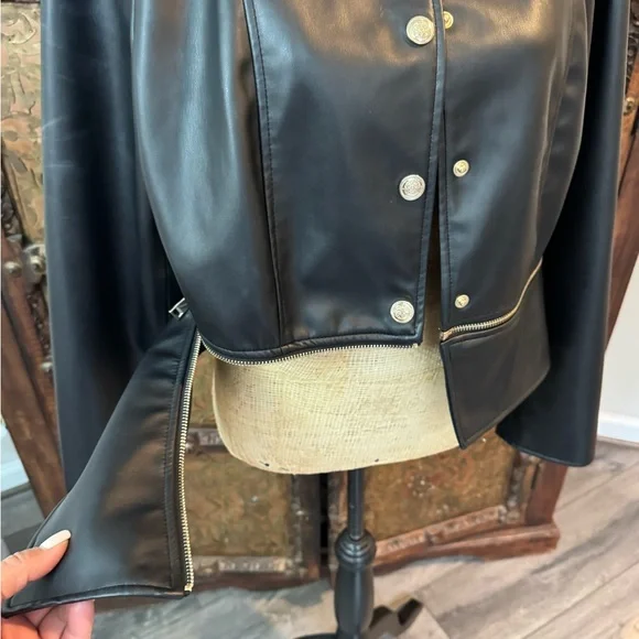 Black Leatherette Women's Jacket XXL